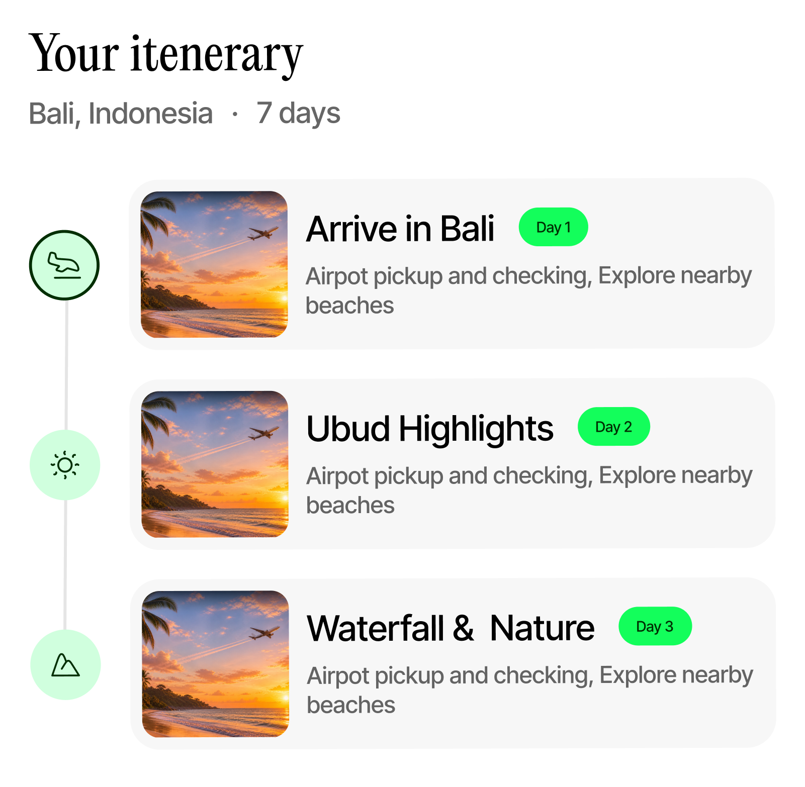 Get your itinerary